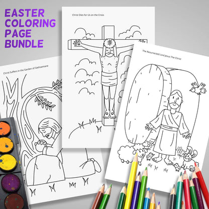 Free Easter Coloring Pages Christian Art Bundle - PDF Download