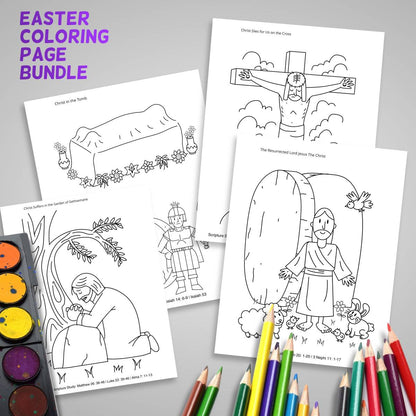 Free Easter Coloring Pages Christian Art Bundle - PDF Download